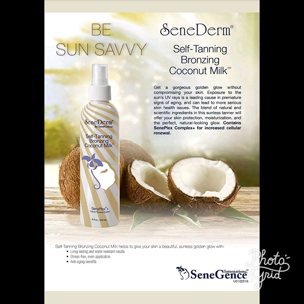 SeneDerm self tanning bronzing coconut milk